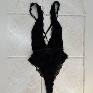 Victoria's Secret Black Lace Romper Body Suit